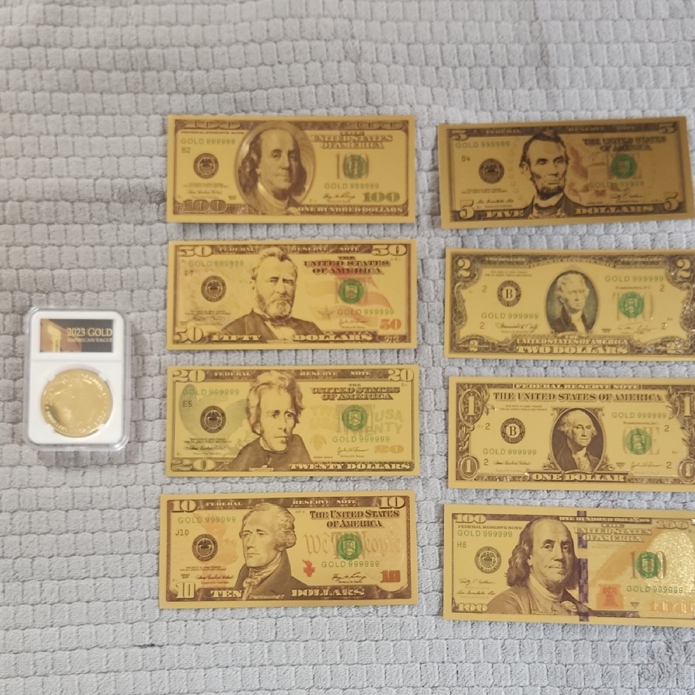 Gold-Plated Collectible Currency Set